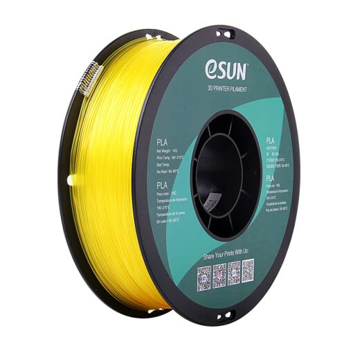 eSun PLA 1.75mm 1kg Glass Lemon Yellow – Sidruni kollane läbipaistev